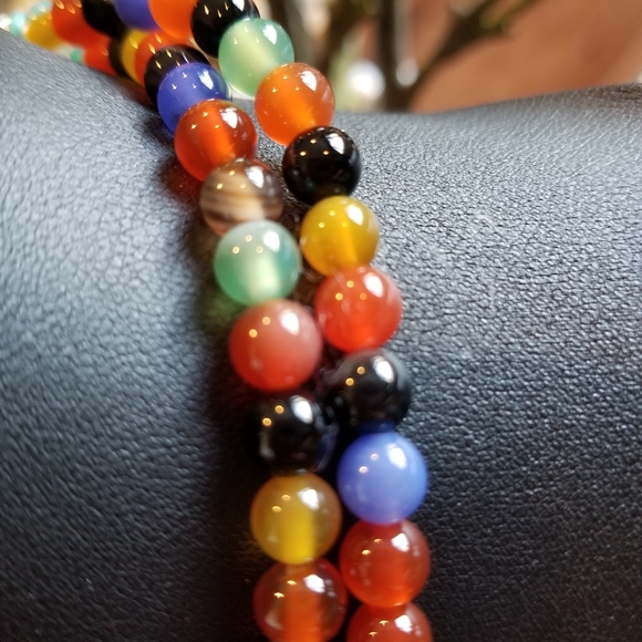 Rainbow Agate Mala. - Picture 4 of 5